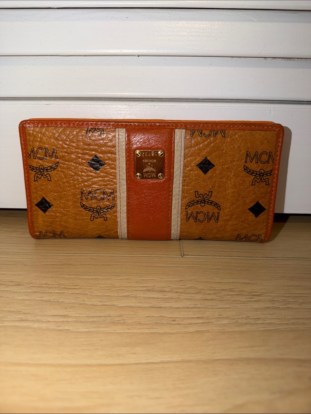 MCM Cognac and Orange long Wallet